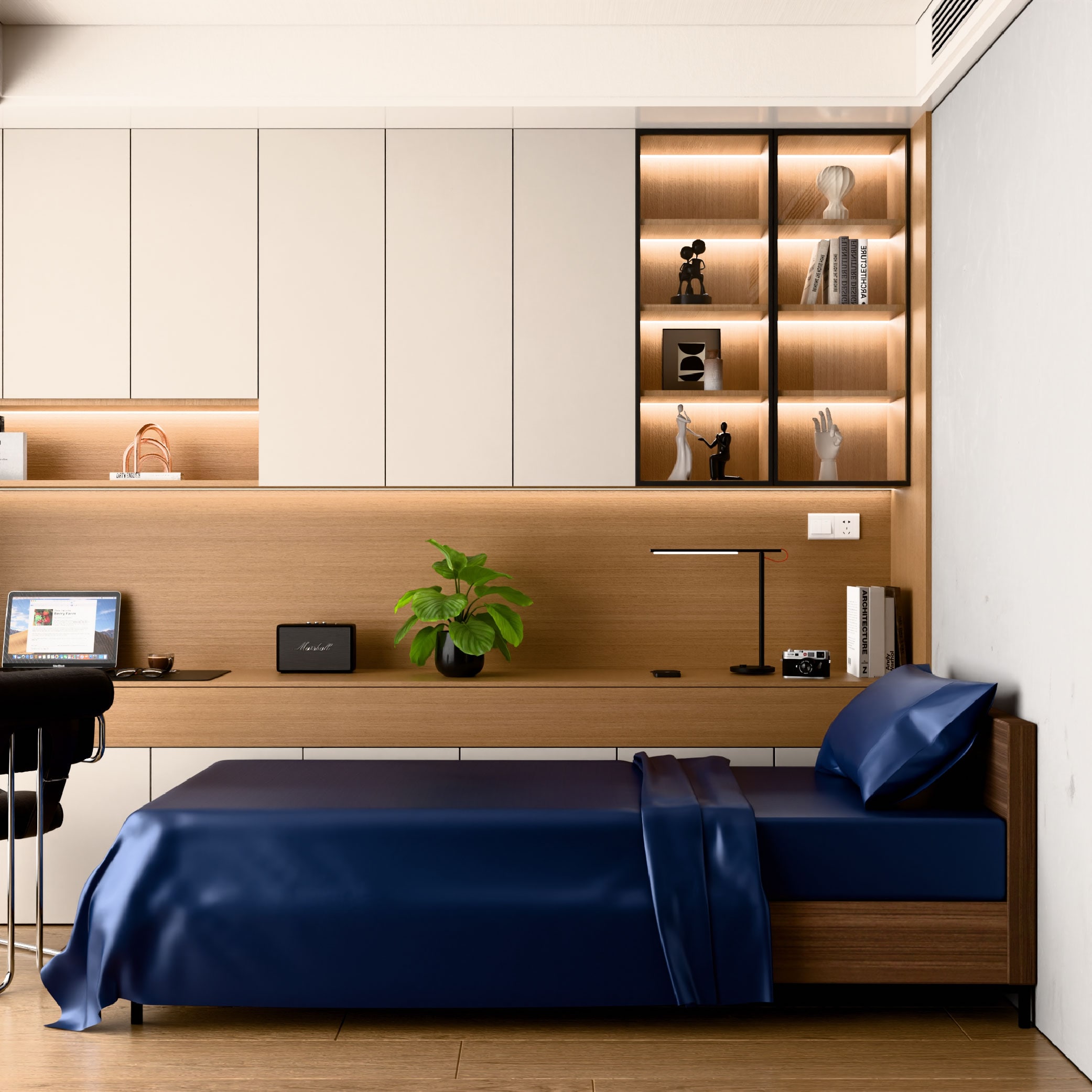 Satin Bed Sheets, Twin Size Sheets Set, 3 Pcs Silky Bedding Set With 15 Inches Deep Pocket For Mattress (Twin, Navy Blue)_voghion.com